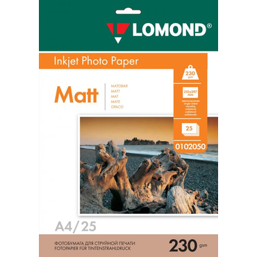 Бумага A4 Lomond Матовая  односторонняя 230 гр/м2   25л. (0102050)